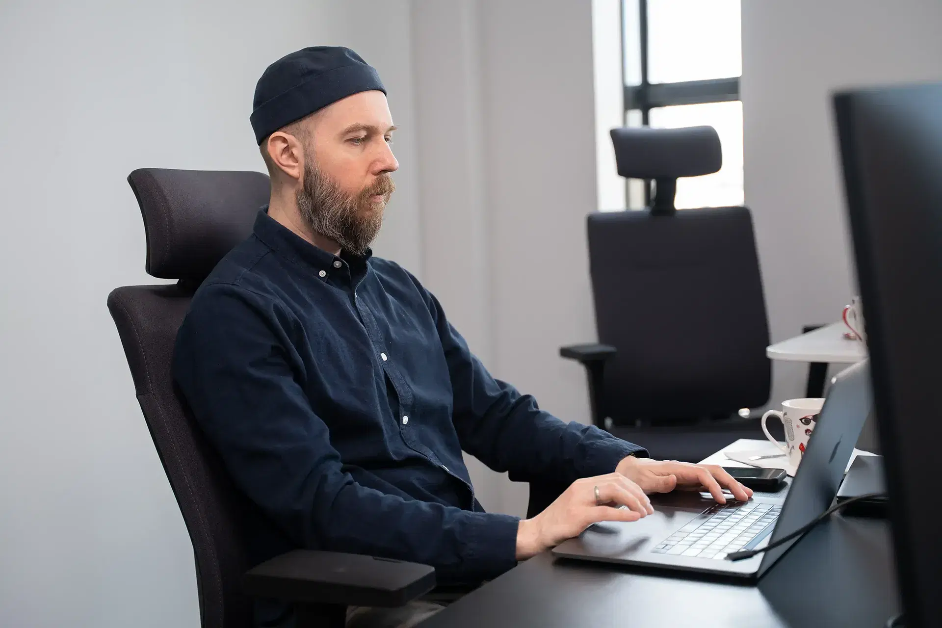 Programmer working at his desk